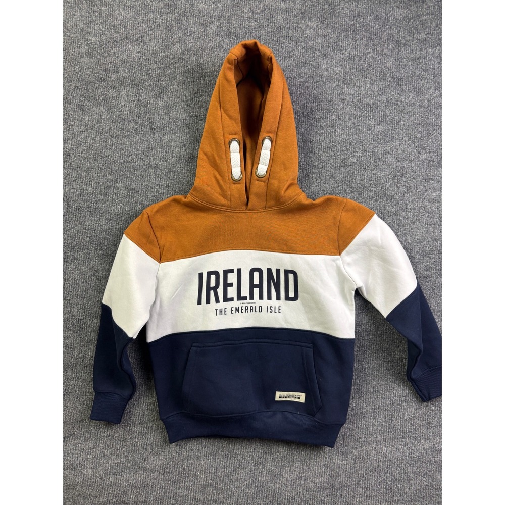 Irish Connexxion Hoodie Kids 5-6 Orange White Navy Ireland Colorblock Sweatshirt